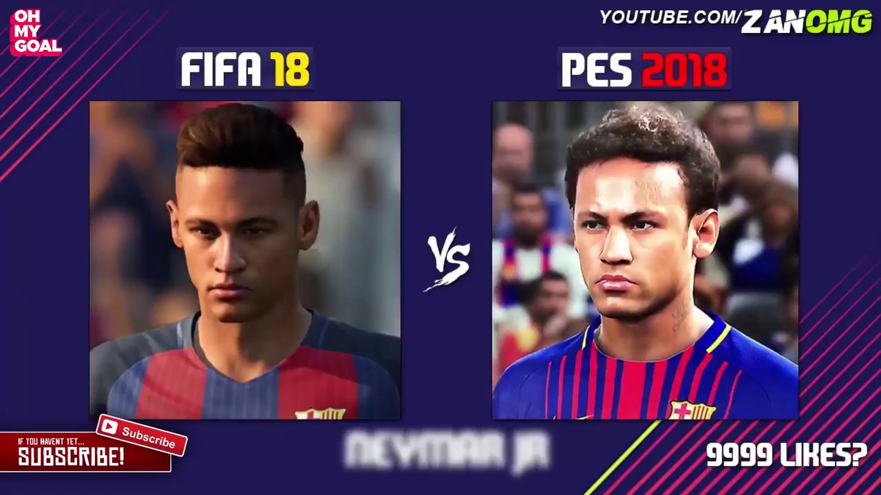 FIFA 18 vs PES 2018 Players Faces Comparison