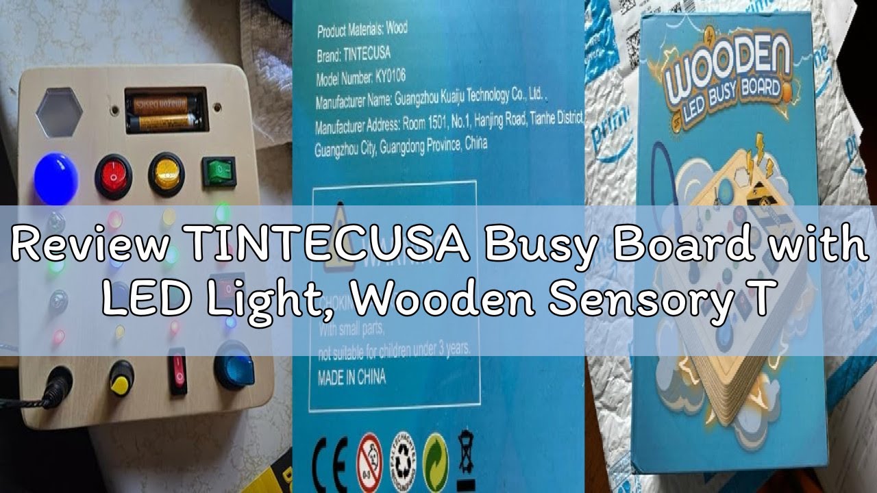 Review TINTECUSA Busy Board with LED Light, Wooden Sensory Toys for Toddler, Montessori Music Toy fo