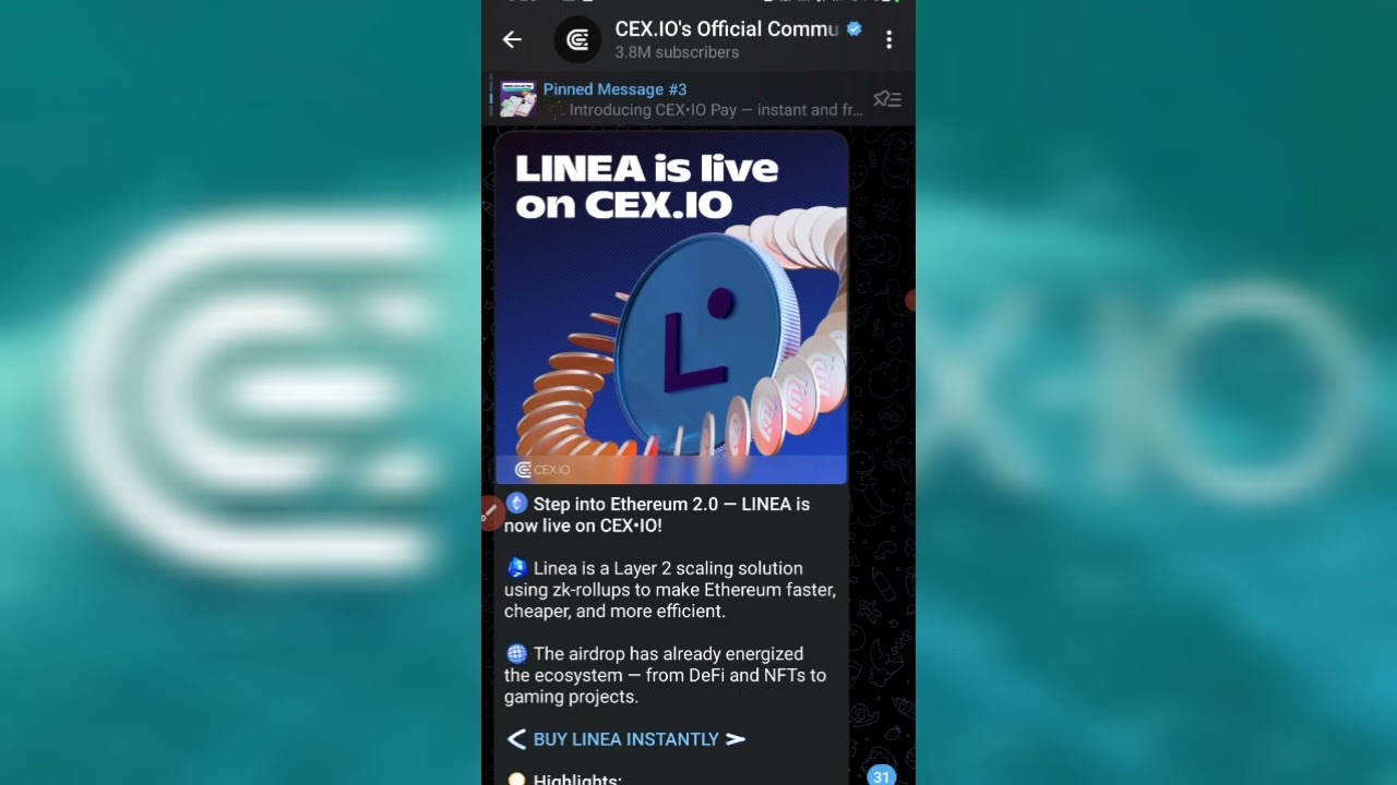 LINEA Coin Is Now Available On CEX.IO : Full Details