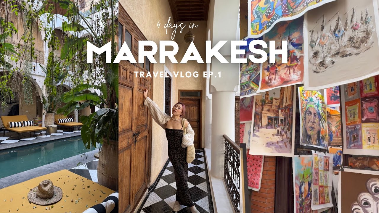 Marrakesh Travel VLOG 2025| Stunning boutique Riad, Traditional Moroccan dinner, Souks