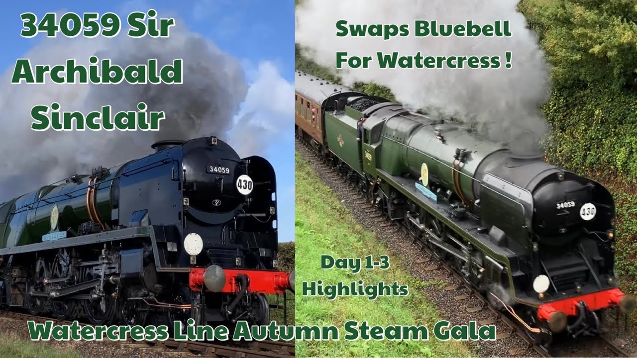 34059 Sir Archibald Sinclair | Watercress Line Autumn Steam Gala | HIGHLIGHTS  & POV - October 2025