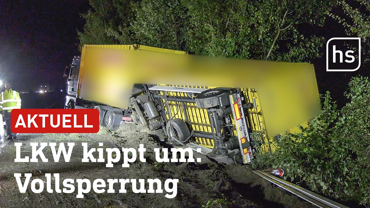 A67 im Berufsverkehr voll gesperrt nach LKW-Unfall | hessenschau