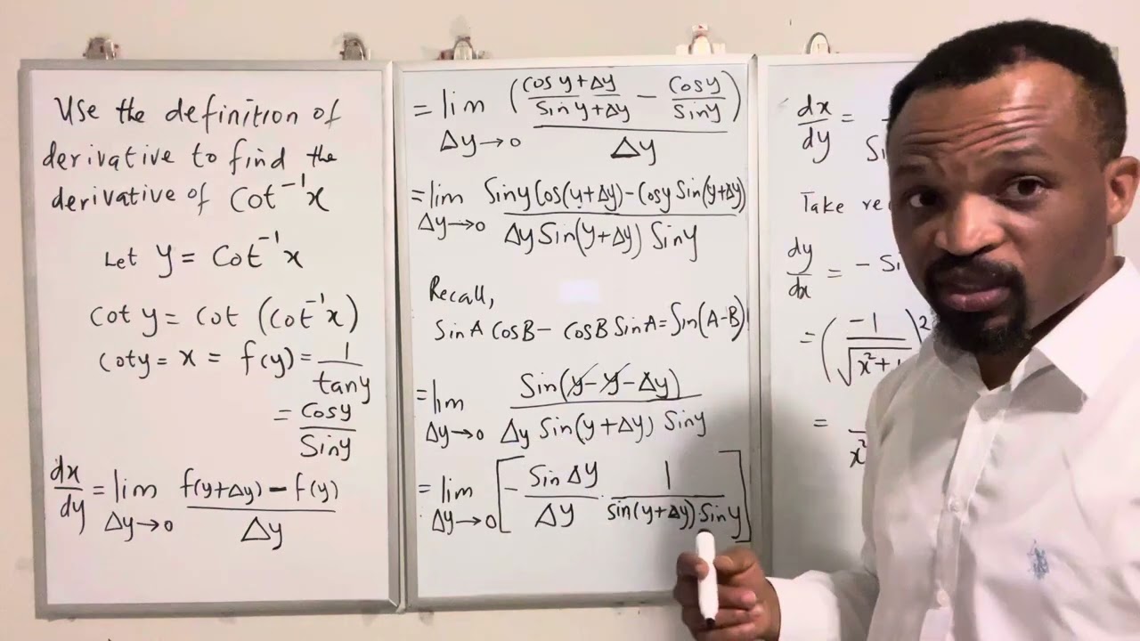 Lecture 37: Derivative of arc Cot x, using the definition of derivative 