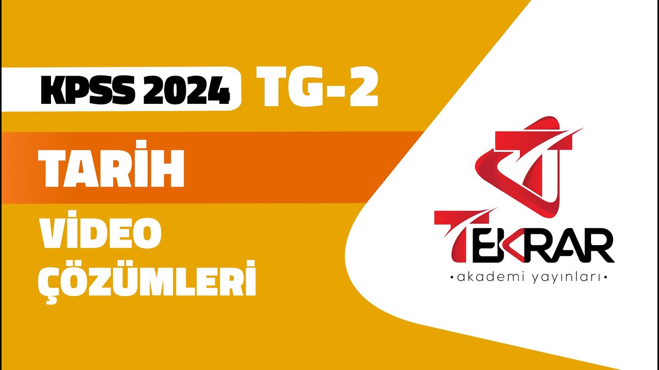 KPSS-TG 2 Tarih Soru Çözümü