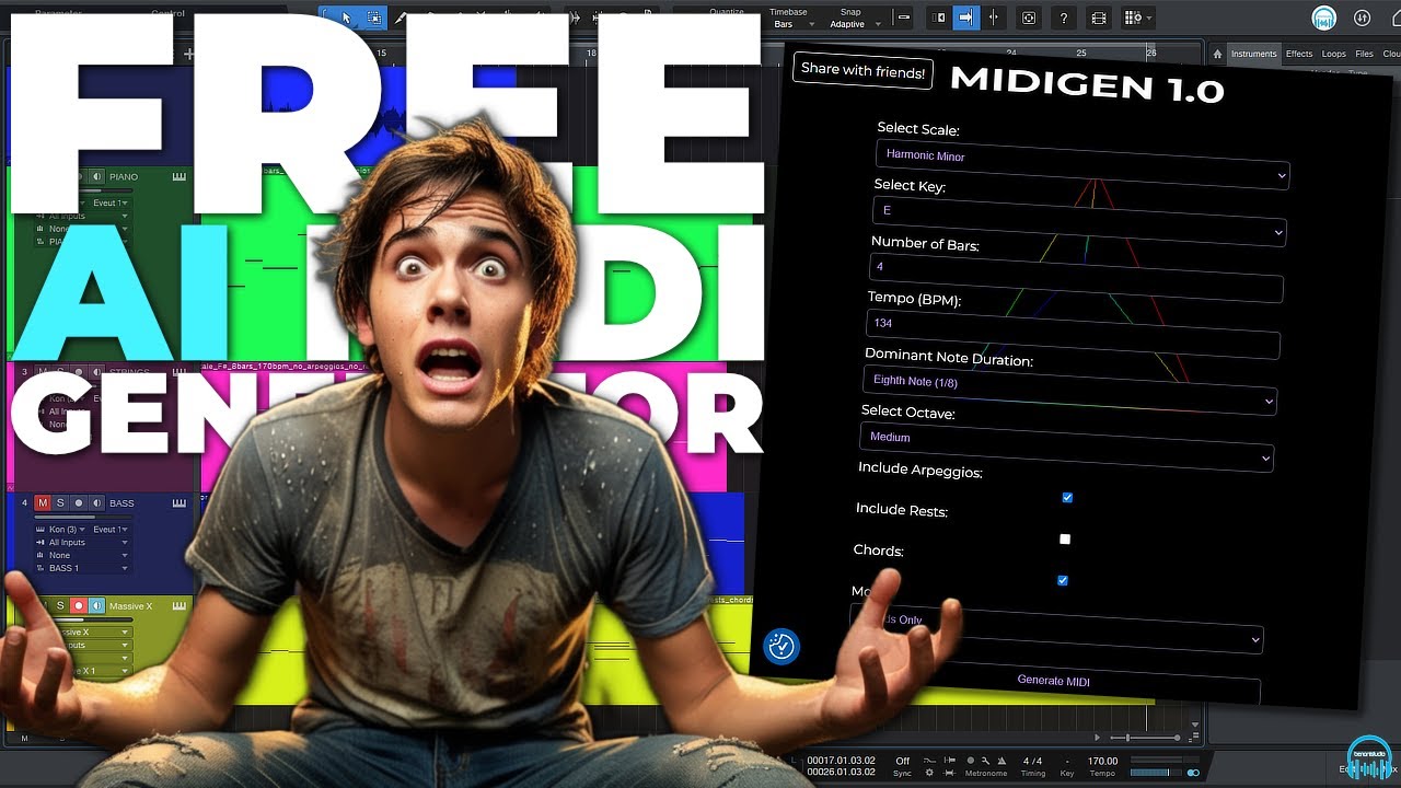 БЕСПЛАТНЫЙ MIDI-ГЕНЕРАТОР ИИ 🔥 MIDIGEN