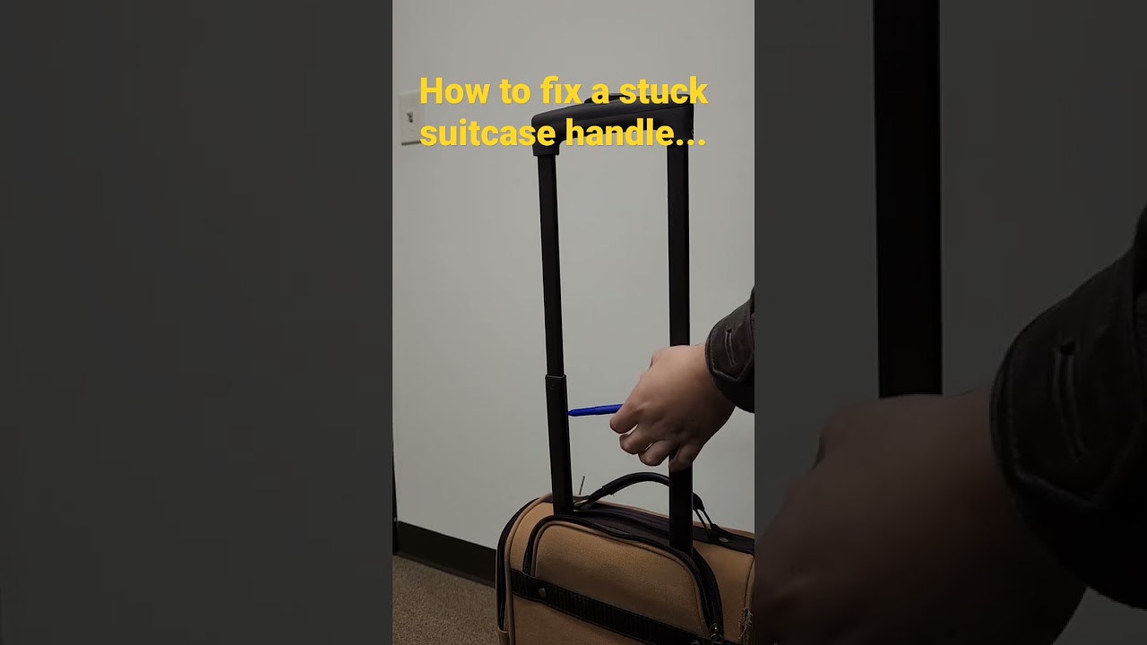 how to fix a suitcase handle that won't extend..easy tips...bon voyage