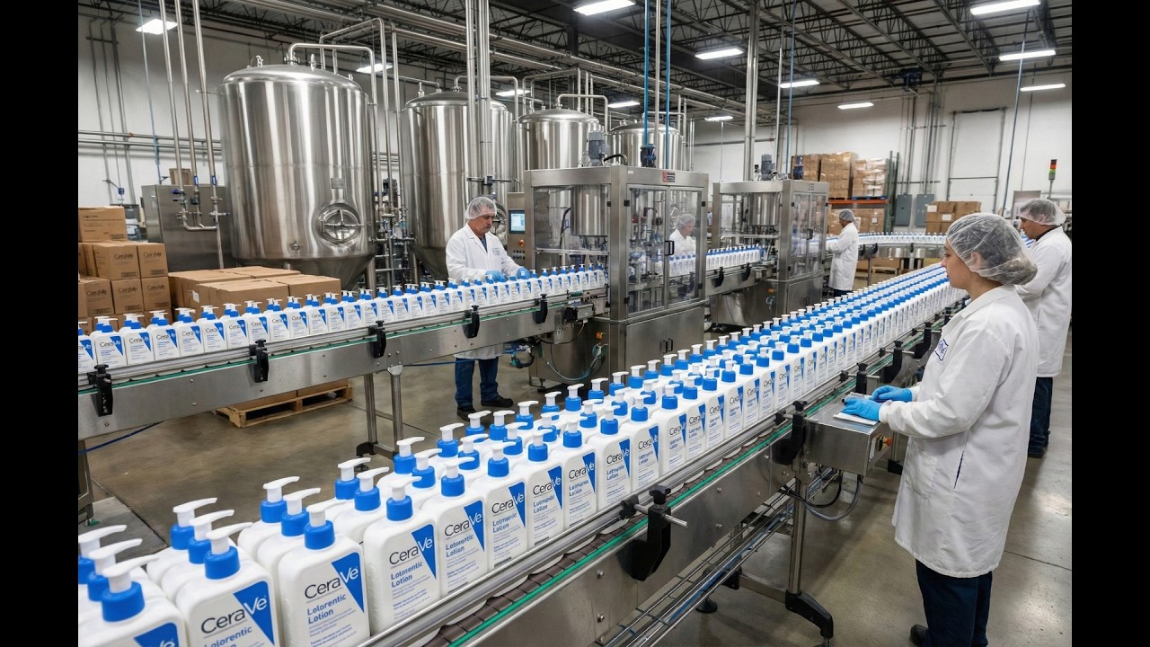 Cómo Hacen 12 MILLONES de CeraVe Hydrating Cleanser - La Mayor Fábrica Dermatológica de EUA