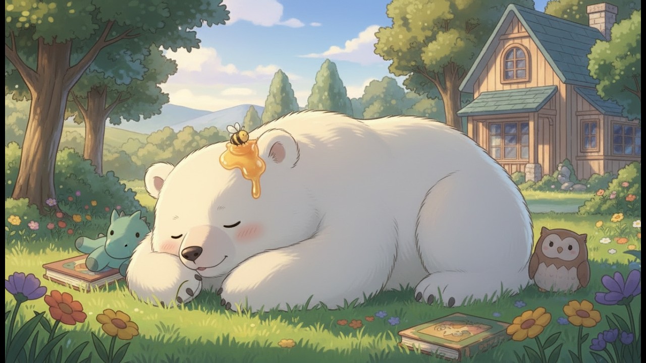 Polar bear and flower  I Polar Bear Honey Dream 🍯✨