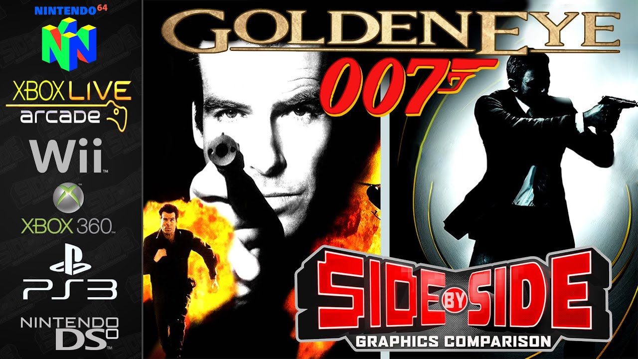 007 Goldeneye & Reloaded | Graphics Comparison | N64, XBLA, Wii, NDS, Xbox 360, PS3 | Side by Side