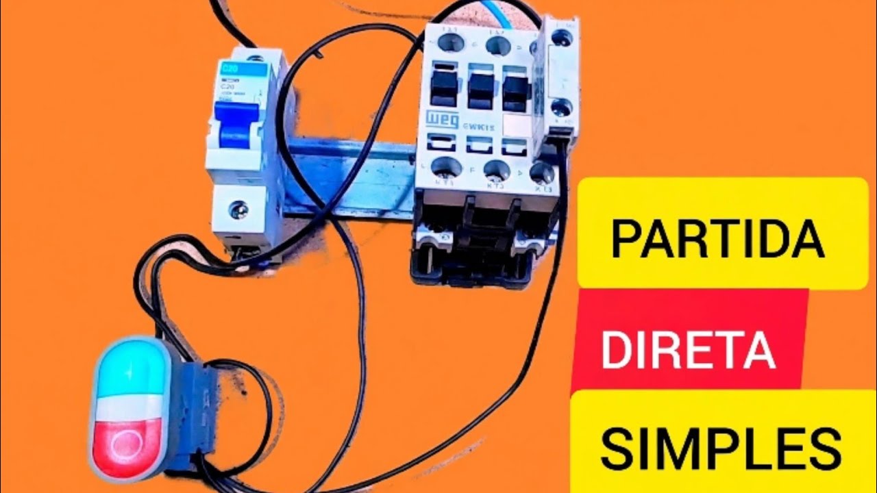 Como ligar o comando elétrico de uma partida direta simples 127volts usando botoeira dupla