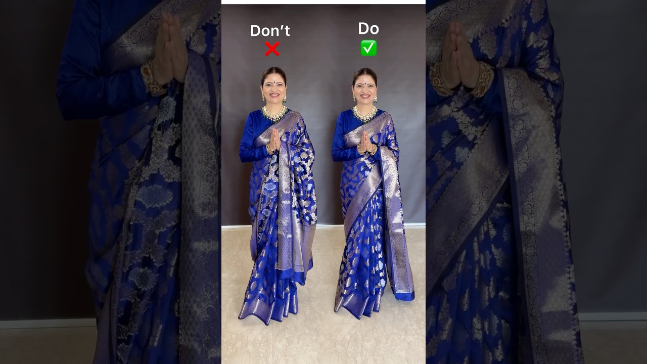 Do try this simple hack as it will keep your open Pallu in place all time ✨saree👇@abirabybeena3979