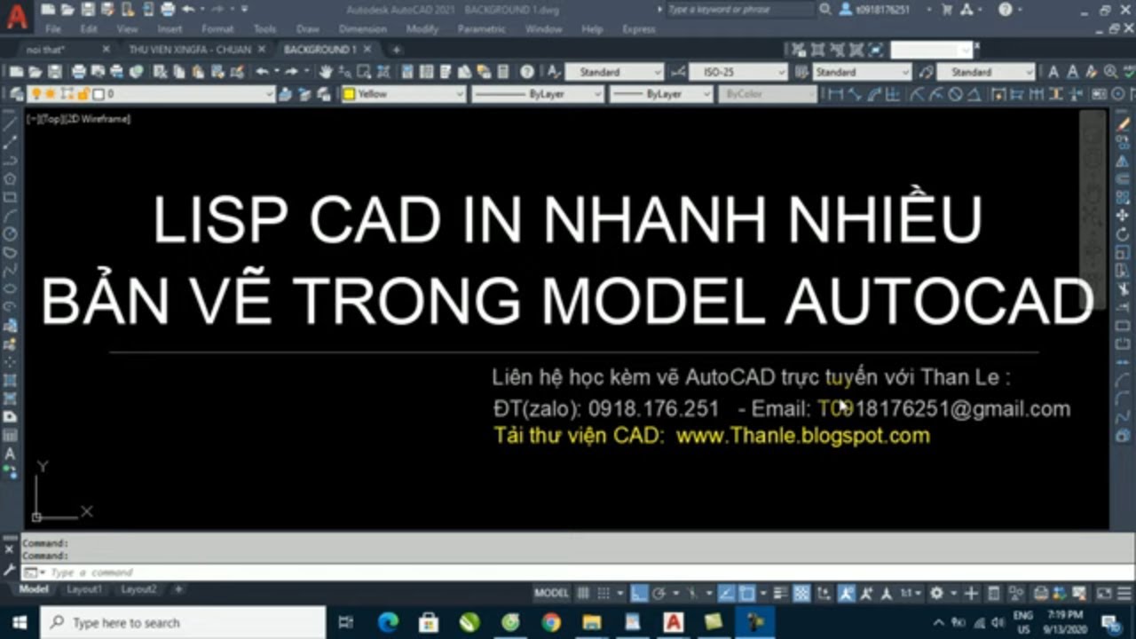 Hướng dẫn In nhanh h&agrave;ng loạt bản vẽ AutoCAD trong model  - Lisp CAD hay
