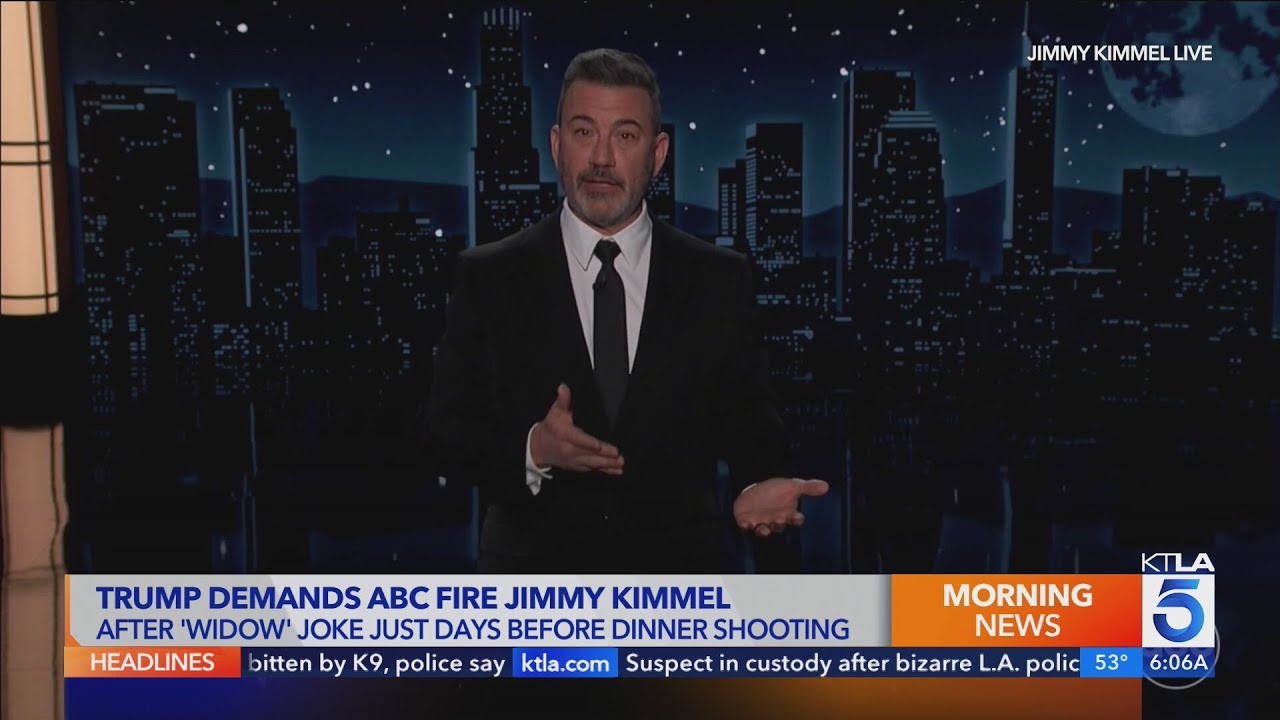 Jimmy Kimmel defends &lsquo;widow&rsquo; joke after Trump calls for his firing