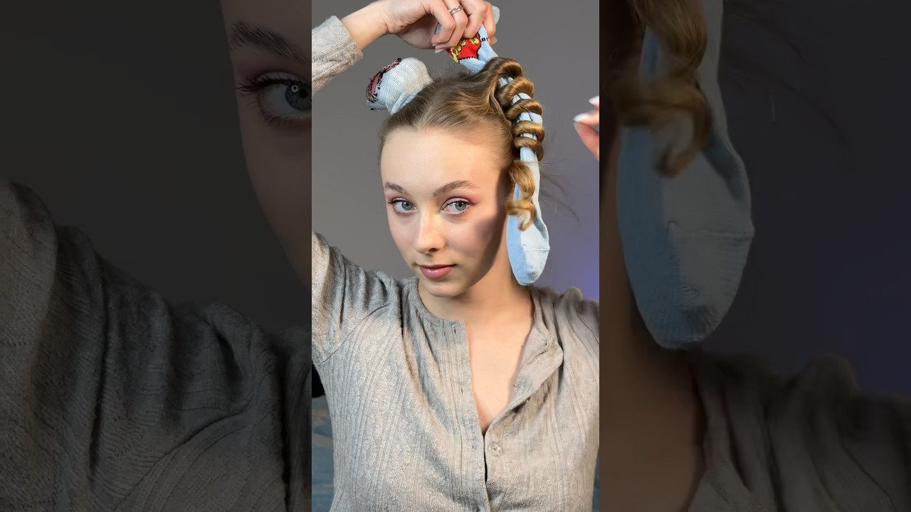 Socks Curls Tutorial and Result❤️😍 #sockcurls #beauty #heatlesscurls #hairtutorial