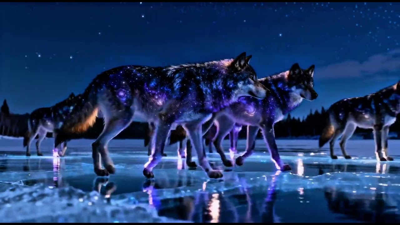 Galaxy Wolves | 1 hour Calm Moonlight & Ambient Music 