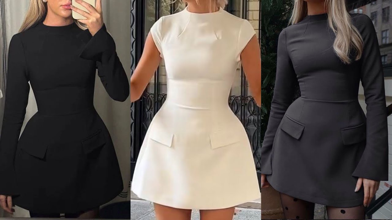 How To Draft This Trendy Joined Turtleneck A Line Dress With Exaggerated Hip.