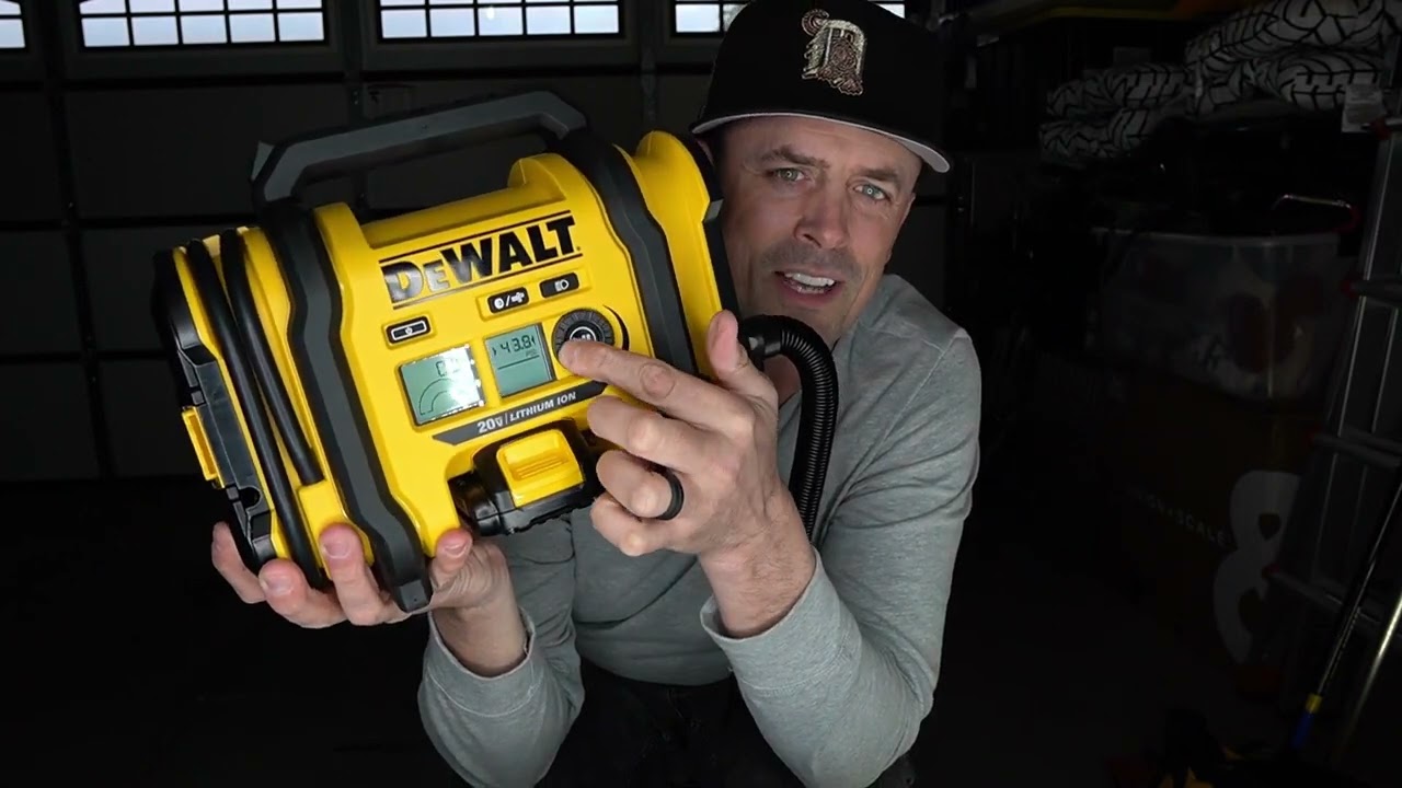 Compact and Portable Tire Inflator with Automatic Shut Off and LED Light (DCC020IB) - DEWALT 20V MAX