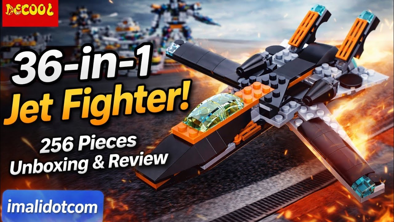 36-in-1 Decool Architect Jet Fighter ✈️ | 256 Pieces Unboxing & Review 