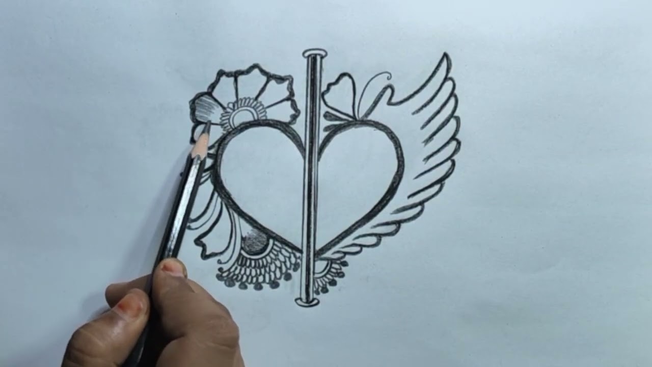 Best tattoo drawing with pencil || simple drawing Love Mom Dad || mom dad tattoo with pencil art
