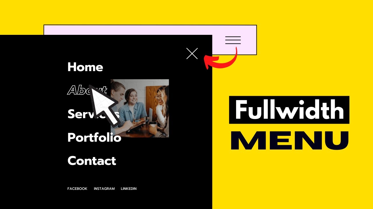 Full Width Menu in WordPress with Elementor | Full screen Hamburger Navigation Menu Hover Effects