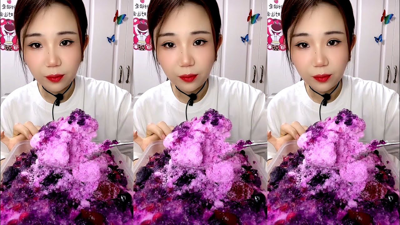 ASMR SHAVED ICE  EATING YY MUKBANG (kuaishou id YY910509)