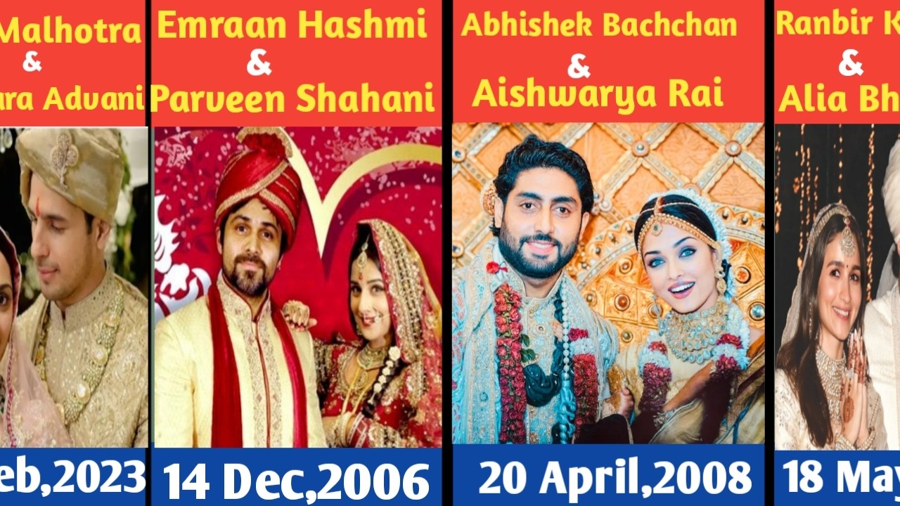 Bollywood Celebrities Wedding Date And Picture | Bollywood Actors Wedding Moment