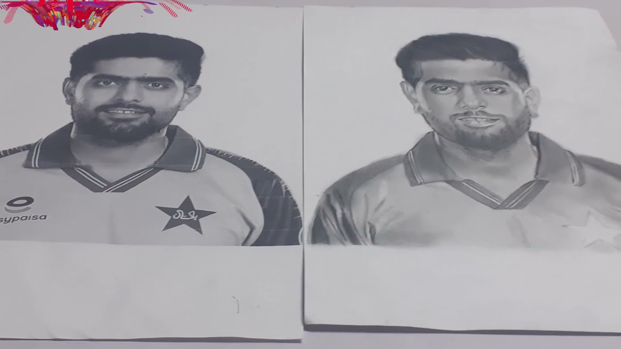 Babar Azam captin Pakistan cricket team | Pencil Sketch | how to shade on face