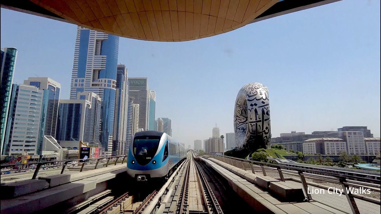 [4K] Dubai Metro Red Line Journey from Mall of the Emirates to BurJuman Station (May 2024)