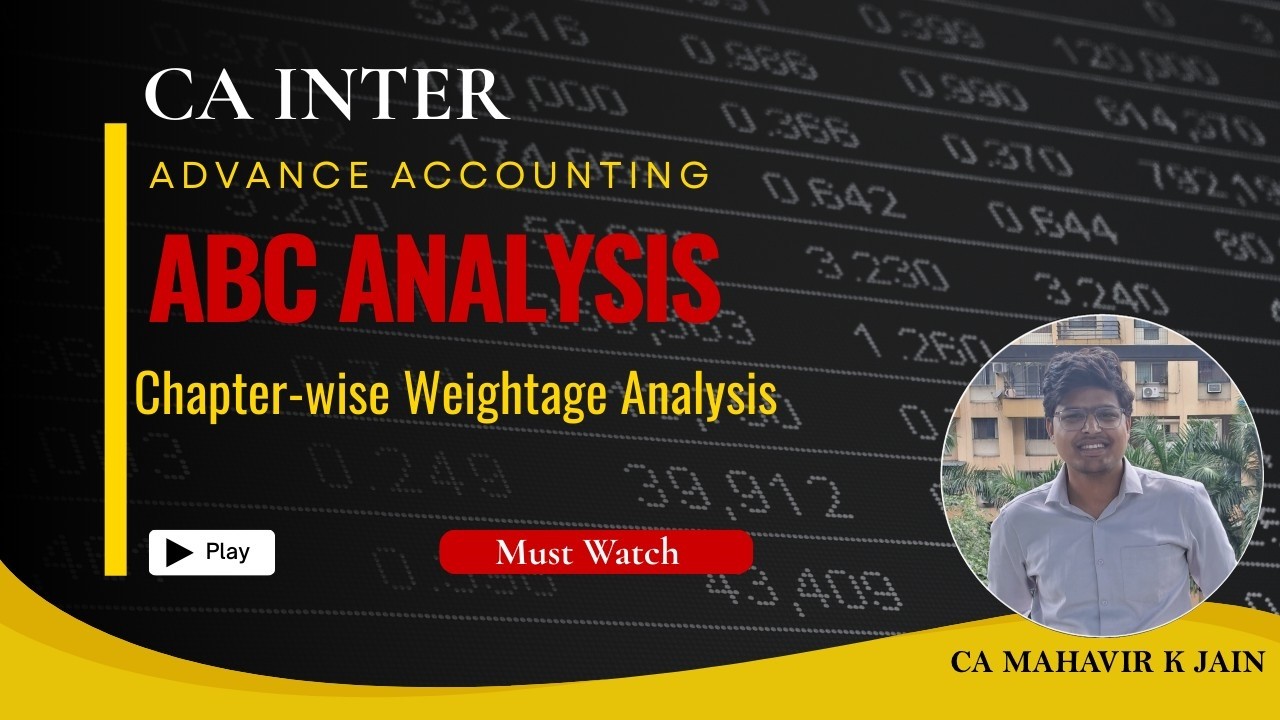 CA Inter – Advanced Accounting - Chapter-wise Weightage Analysis 🔥| Must Watch | CA Mahavir  Jain