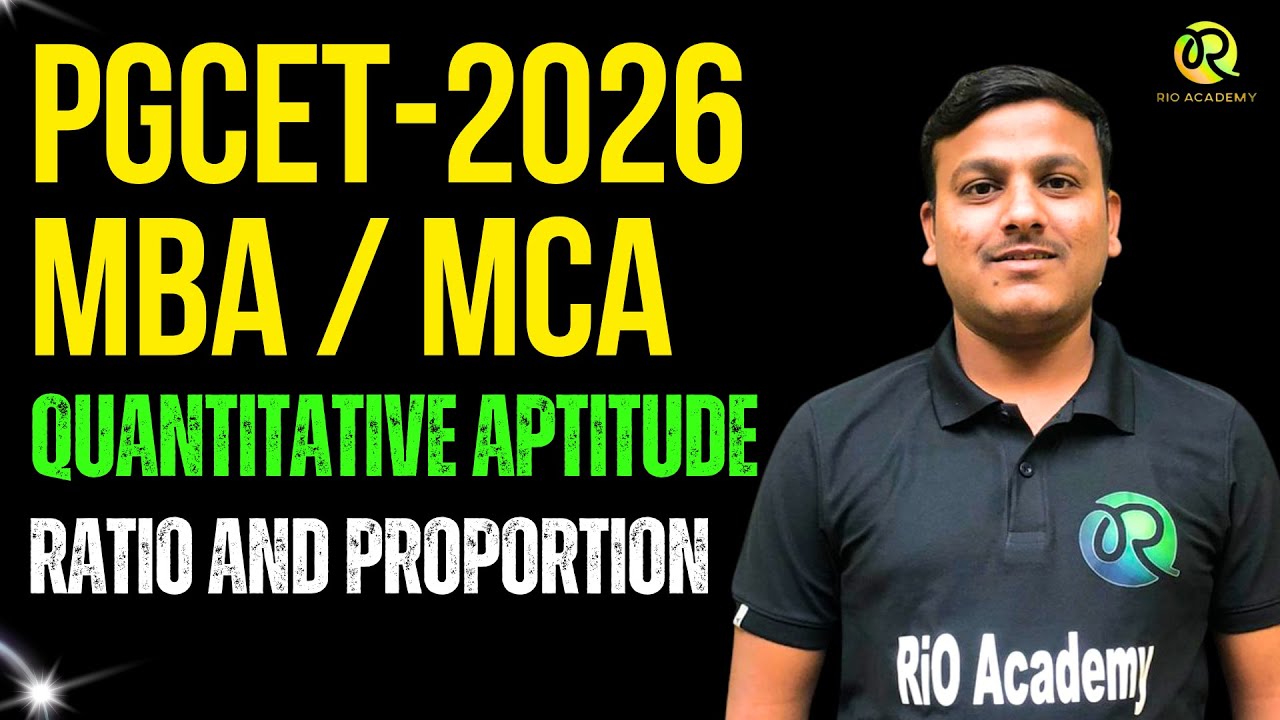 PGCET - MBA-MCA 2026 | RATIO AND PROPORTION | PGCET  2026 preparation for MBA MCA | #pgcetexam2026
