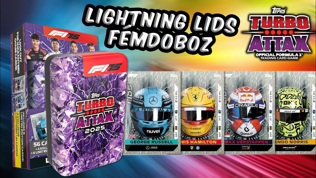 Fémdobozok hete - Az első számozott lap!⎟Topps Turbo Attax 2025 Lightning Lids Mega Tin