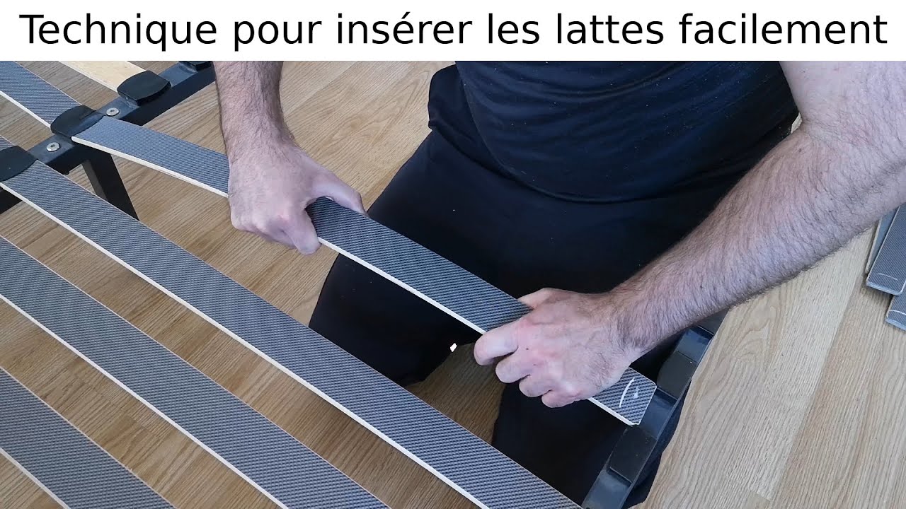 Comment insérer les lattes en bois d'un lit sans démonter cabochons plastiques noirs aux extrémités