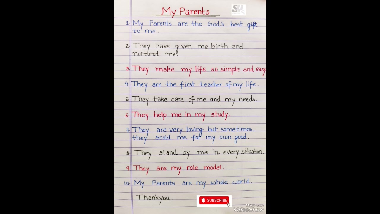 10 lines essay on my parents l essay on my parents l my parents l paragraph writing on my parents