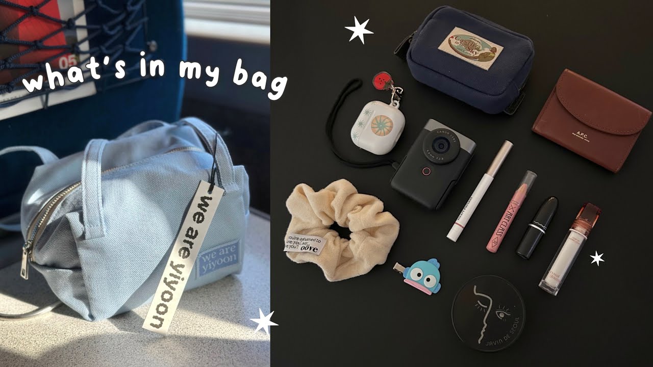 what‘s in my bag ✩⡱ 1만원대 존귀 가방🧚🏻 요즘 들고 다니는 외출템! 화장품, 틴트, 파우치, 지갑, 에어팟케이스 | 왓츠인마이백 | 올리브영 추천템, 지갑추천