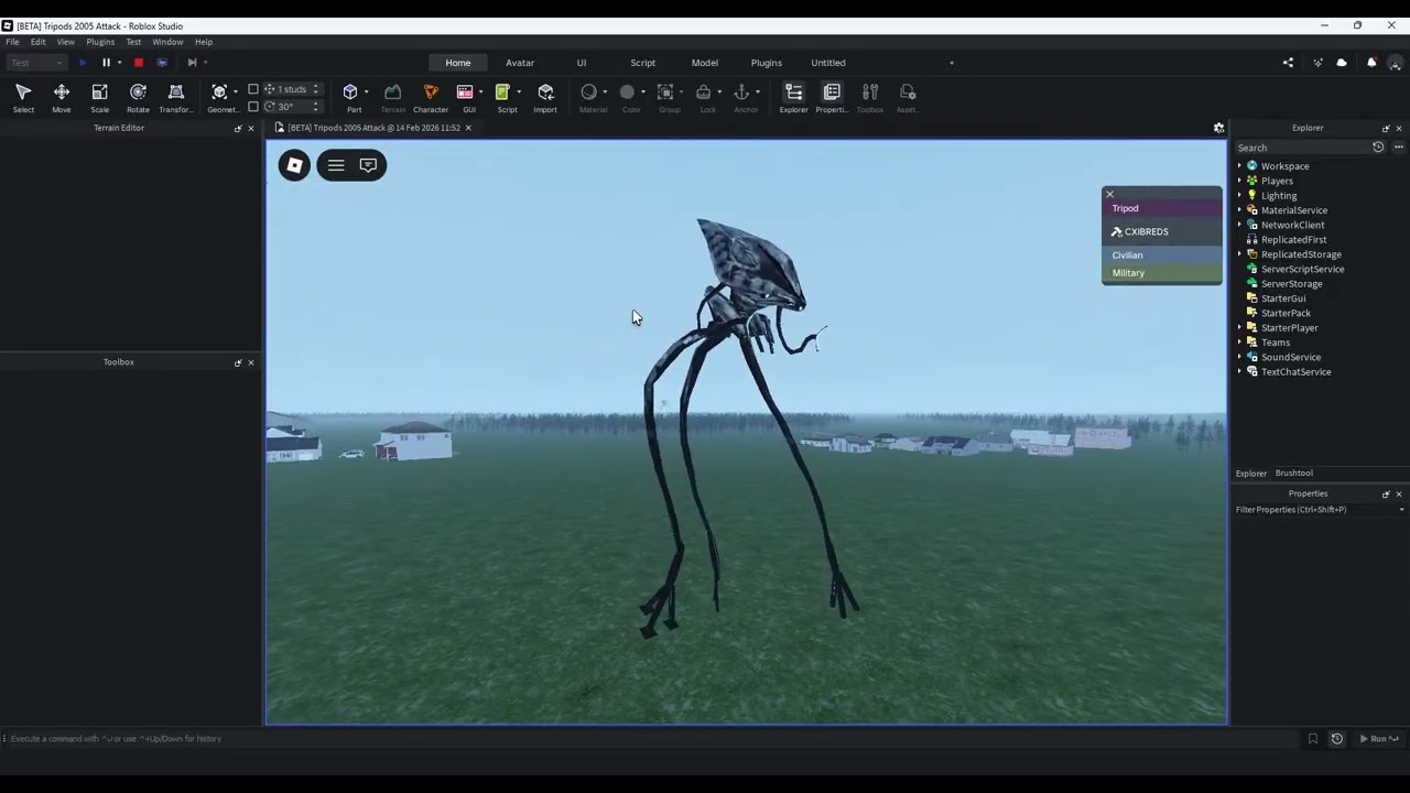 Heat ray Test Tripods 2005 Attack #waroftheworlds #roblox