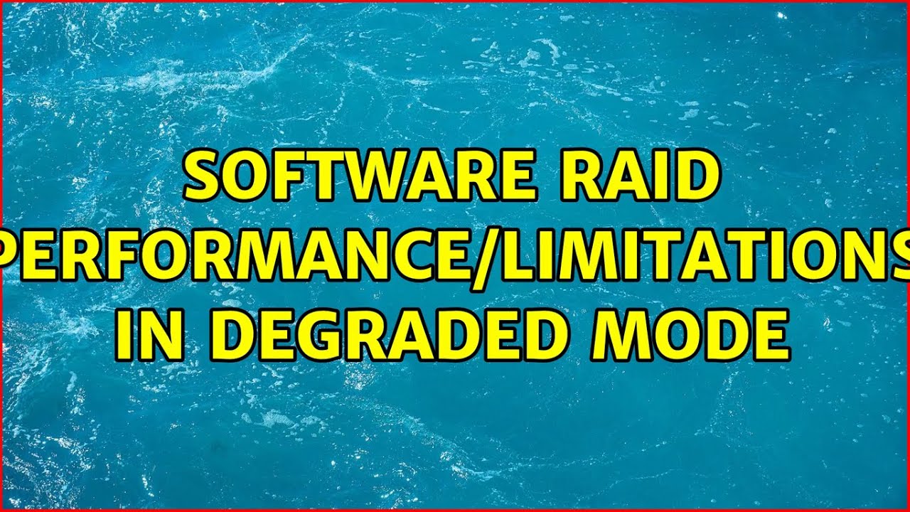 Software RAID performance/limitations in degraded mode