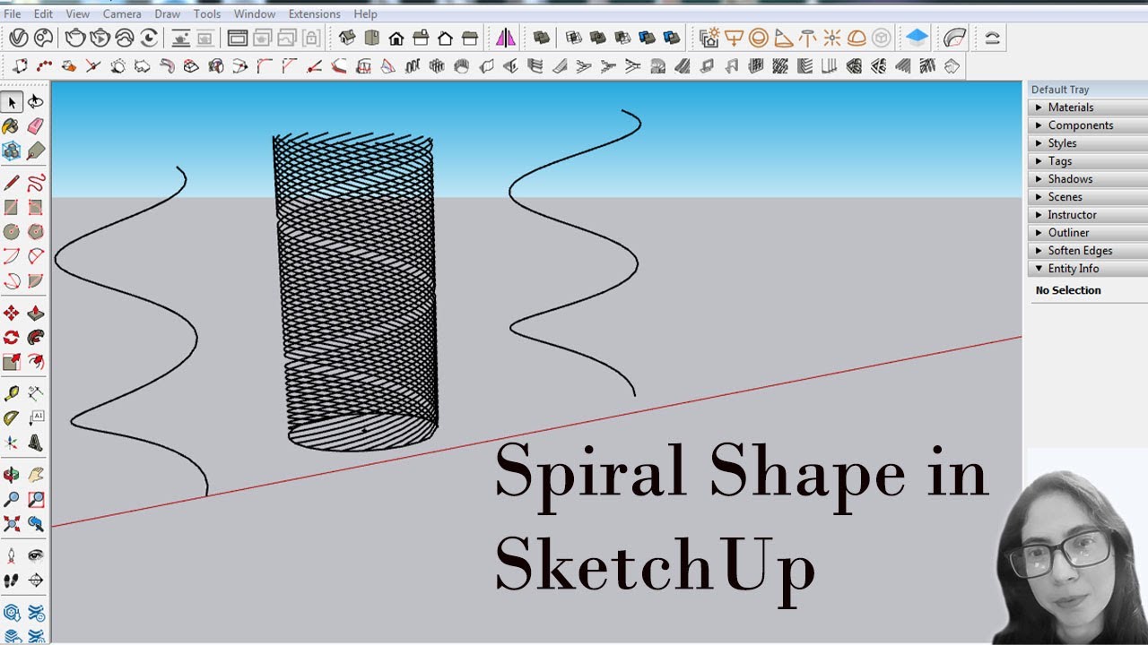 Spiral line in SketchUp #sketchup
