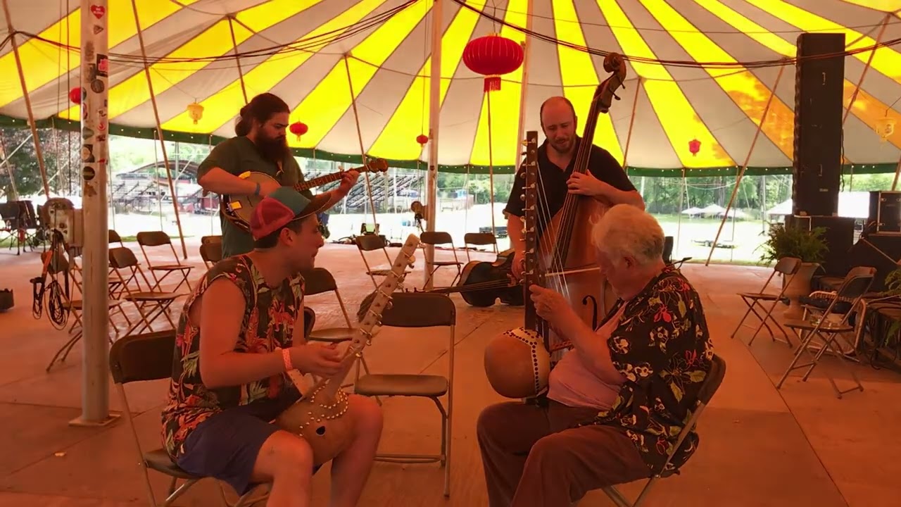 Peter Rowan playing African Harp (in C Minor) with Joey Arcuri (Bass) and others.