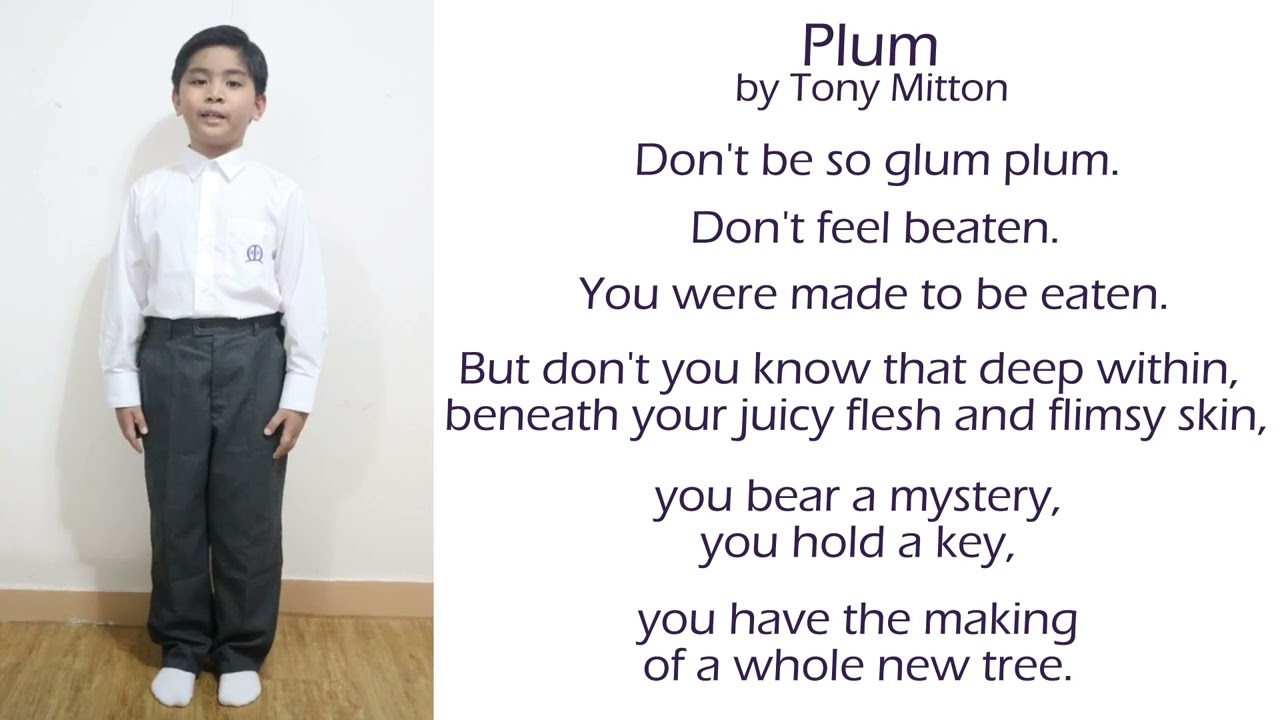 73rd Hong Kong Schools Speech Festival - Plum by Tony Mitton | Merit Award (Solo Verse Speaking)