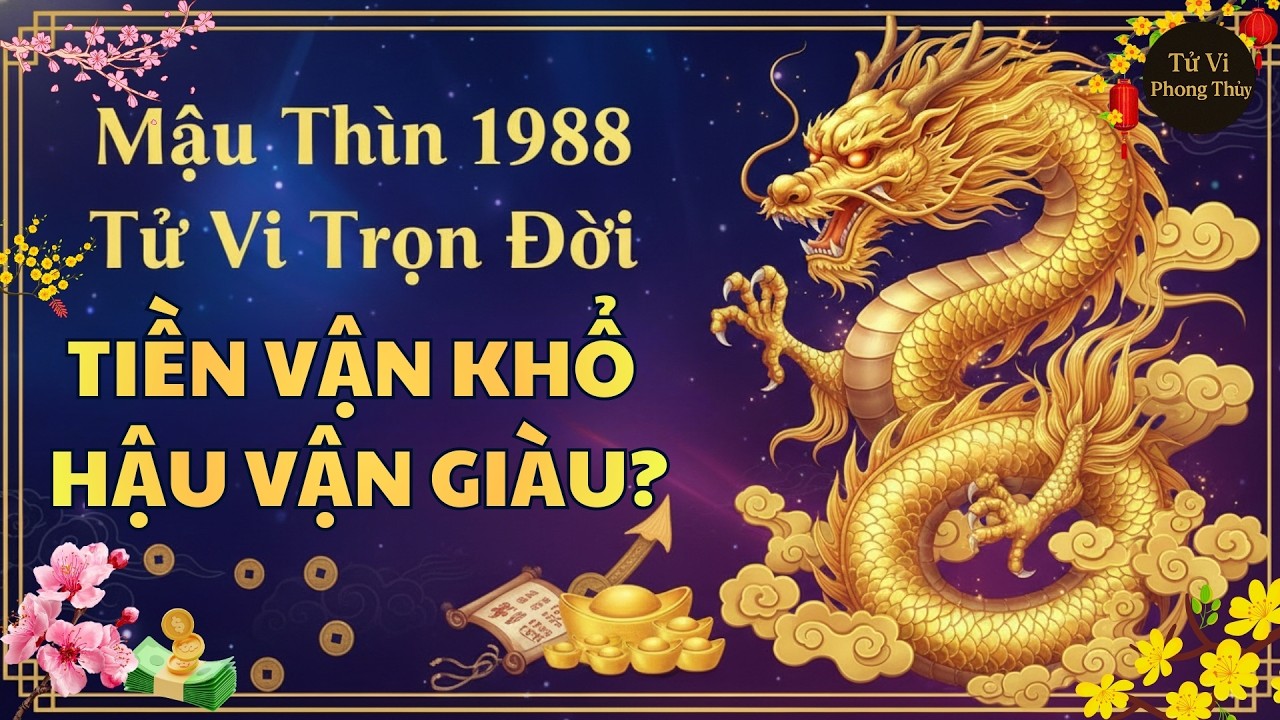 🐉 Mậu Thìn 1988 Tử Vi Trọn Đời- Tại Sao Tiền Vận Gian Nan, Hậu Vận Lại Đại Phú Đại Quý #mauthin1988