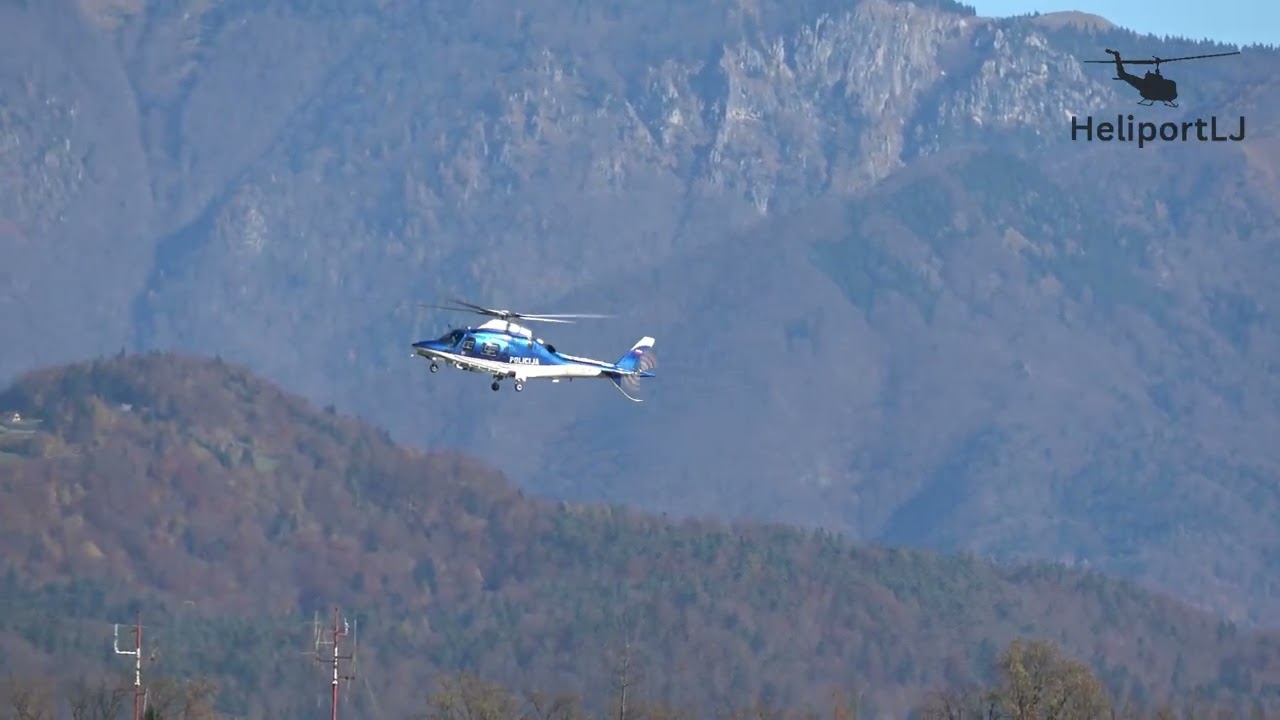 Agusta A-109 Power landing at Ljubljana