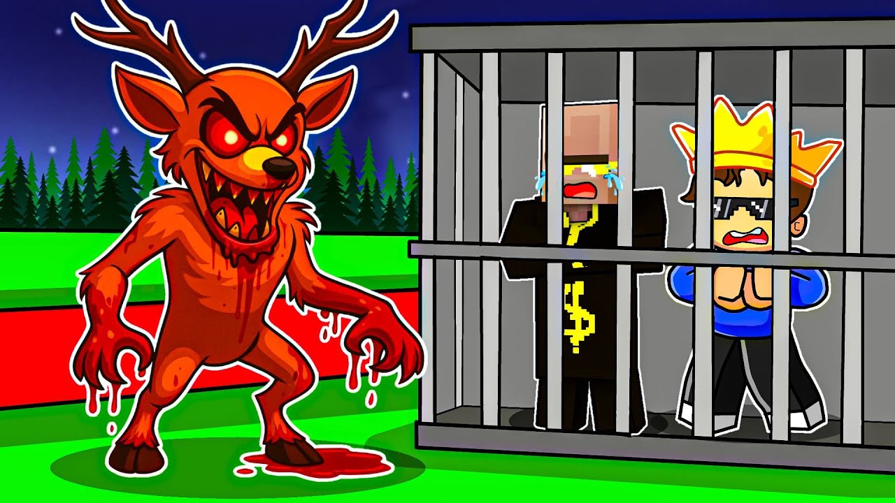 Escaping Surviving 99 Forest Deers Prison in Roblox..