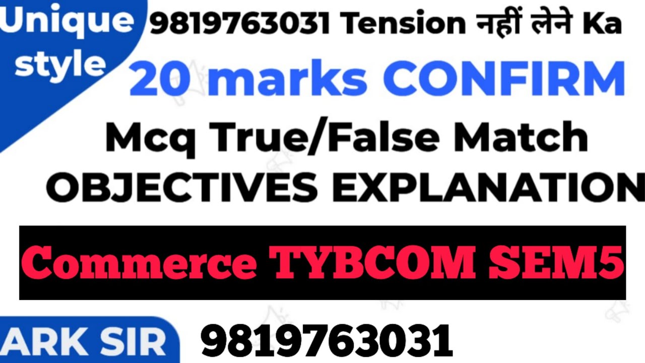 Marketing |CommerceSEM5 Imp |TYBCOM Sem5|2025 Syllabus Imp QUESTION| MUMBAI UNIVERSITY Exam|ARK sir