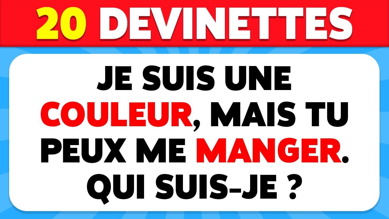 Seul un GÉNIE peut résoudre ces ÉNIGMES 🧠✅ | 20 devinettes IMPOSSIBLES | Test de QI