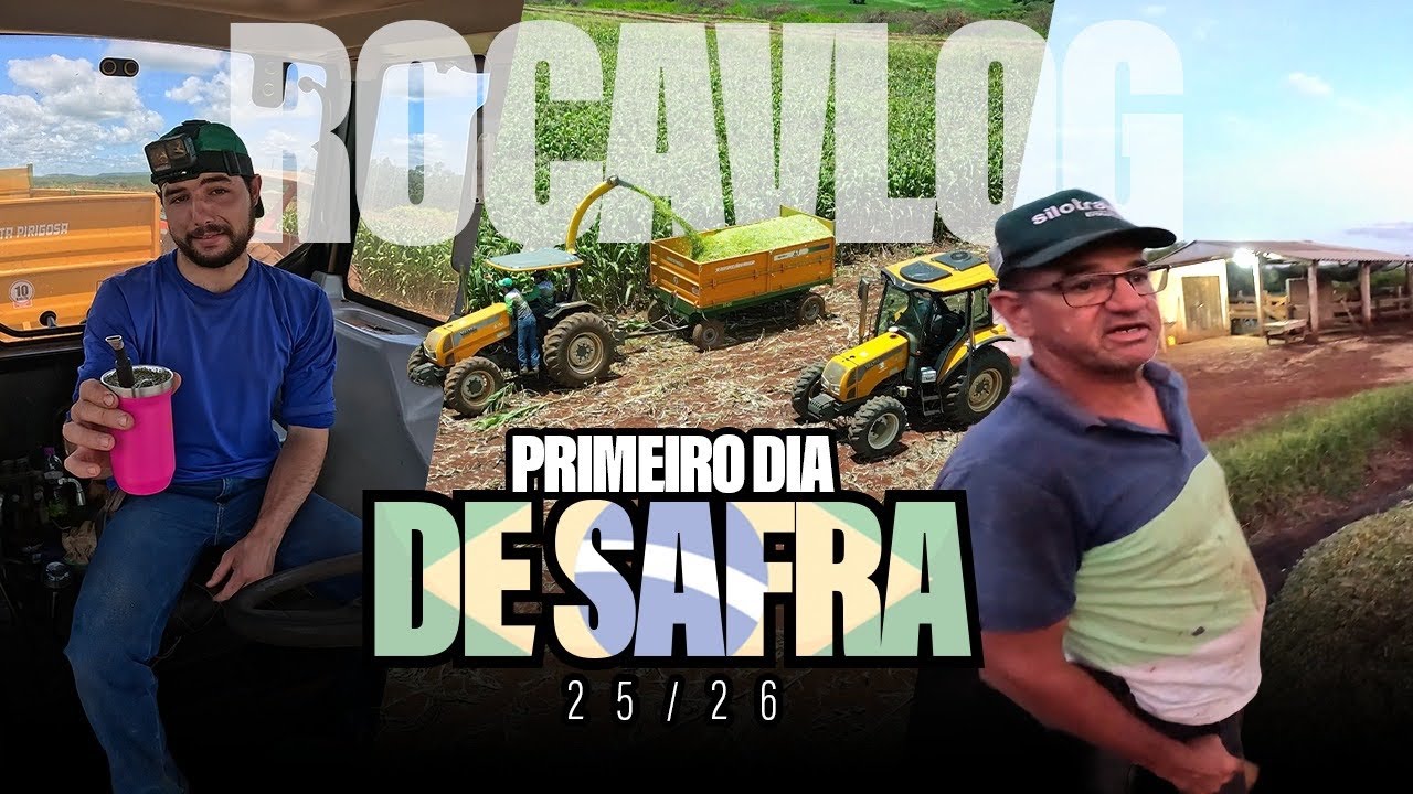 Primeiro dia fazendo silagem de milho do vizinho, e ja comecamos com o trator quebrado