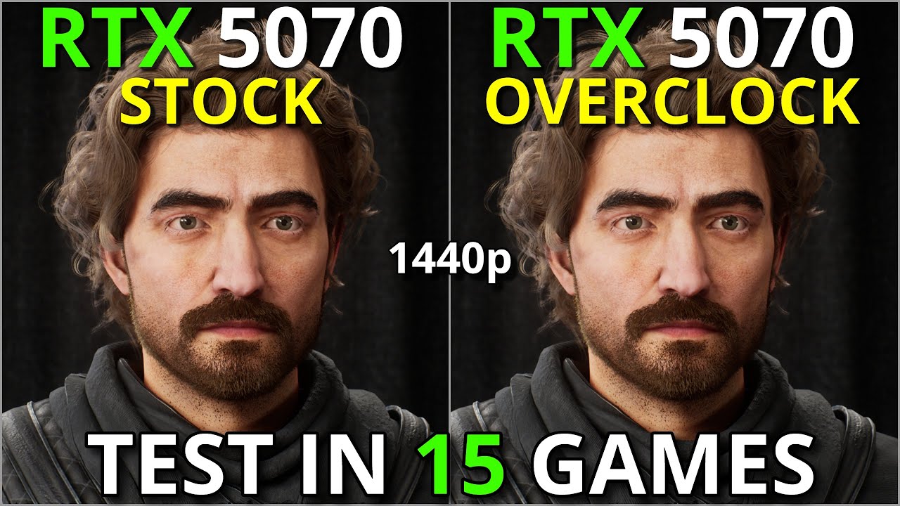 RTX 5070 Stock vs RTX 5070 Overclock | 15 Games Test | 1440p Gaming | +10% Performance