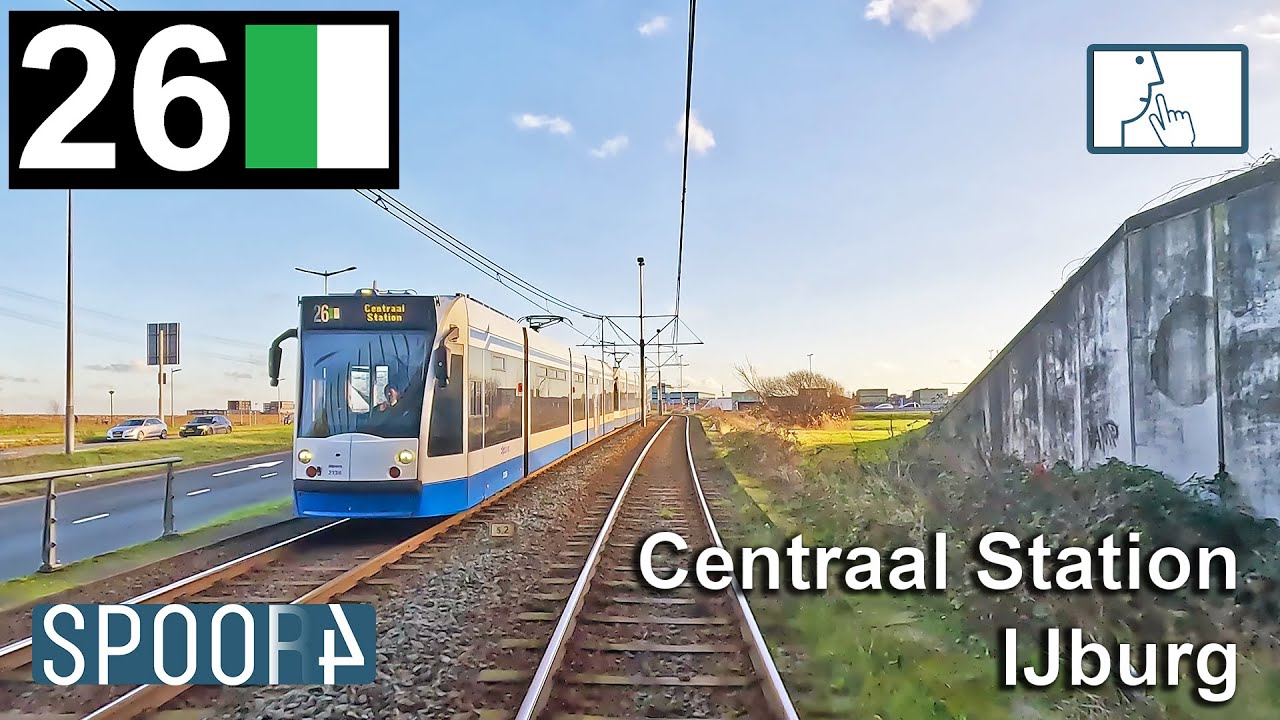 Cabinerit Tram 26 (Amsterdam) | Centraal Station - IJburg (Tram Driver's POV)