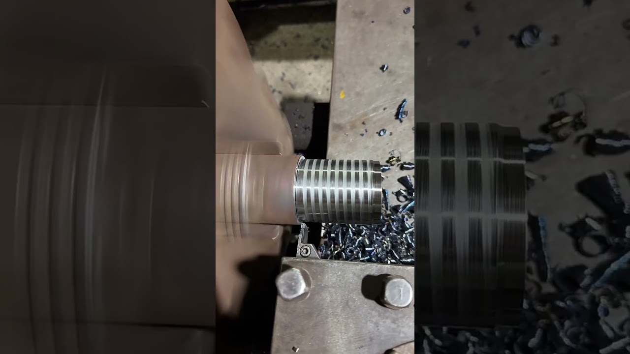 73&times;7 seamless steel pipe with internal and external threads #lathe #machining #process