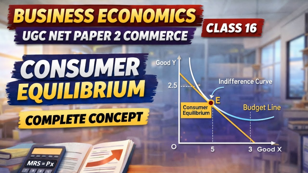 Consumer Equilibrium & Budget Line Explained | Business Economics | UGC NET Commerce Paper 2 | Class