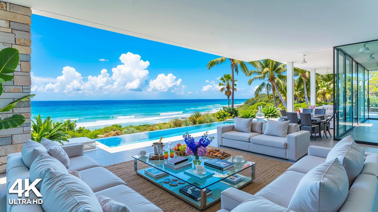Sweet Morning Bossa Nova ~ Summer Jazz & Calming Ocean Waves at Seaside Ambience to Energize the Day